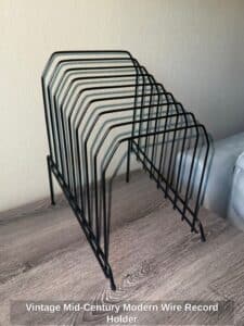 Vintage-Mid-Century-Modern-Wire-Record-Holder
