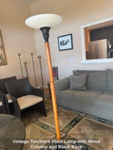 Vintage-Torchiere-Floor-Lamp-with-Wood-Column-and-Black-Base