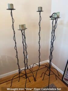 Wrought-Iron-Vine-Floor-Candelabra-Set