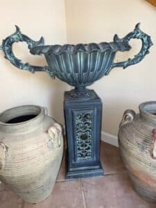 Antique-Cast-Iron-Urn-Planter-with-Pedestal
