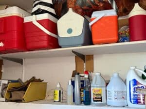 Assorted-Coolers-and-Cleaning-Supplies