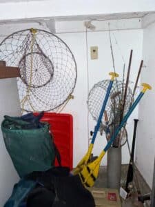 Assorted-Fishing-and-Crabbing-Gear-including-Promar-Crab-Pots-and-Oars