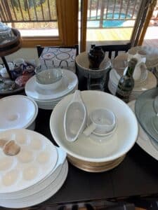 Assorted-Tableware-Lot-with-Escargot-Dish-and-Sun-Ware-Salad-Plates-second-image