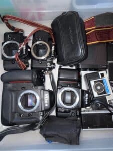 Assorted-Vintage-Nikon-SLR-Cameras-and-Camcorder-Lot
