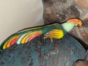 Carved-and-Painted-Wooden-Pheasant-Figurine