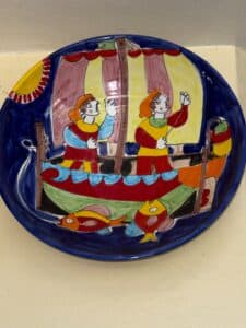 Giovanni-De-Simone-Hand-Painted-Ceramic-Plate-with-Nautical-Scene