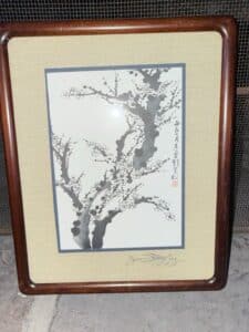 Ink-Wash-Painting-of-Plum-Blossoms-Signed-J.-S.-Lai