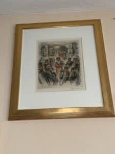 Ira-Moskowitz-The-Rebbe-and-His-Chassidim-Signed-and-Numbered-Lithograph