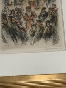 Ira-Moskowitz-The-Rebbe-and-His-Chassidim-Signed-and-Numbered-Lithograph-second-image