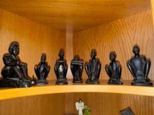 Set-of-African-Carved-Ebony-Wood-Figures