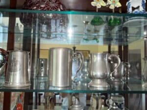 Silver-Plated-Pewter-Tankards-and-Pitchers