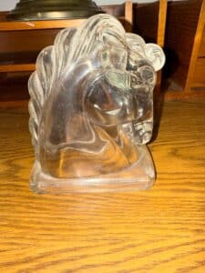 Vintage-Federal-Glass-Horse-Head-Bookends