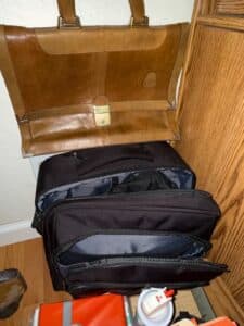 Vintage-Leather-Briefcase-and-Modern-Nylon-Laptop-Bag-Set
