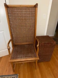 Vintage-Rattan-High-Back-Armchair-with-Woven-Seat