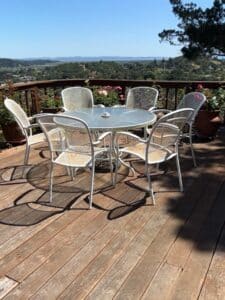 Vintage-White-Mesh-Metal-Patio-Dining-Set-with-Glass-Top-Table-and-Six-Chairs