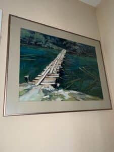 Wooden-Bridge-Over-Water-Painting