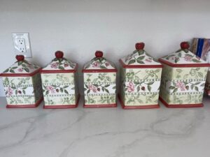 Capriware-Floral-Apple-Top-Ceramic-Canister-Set