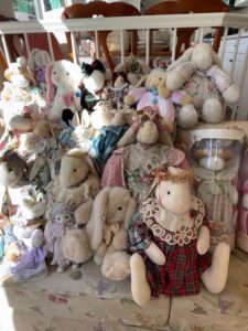 Collection-of-Vintage-Bunnies-By-The-Bay-and-Miss-Rose-Rabbit-Stuffed-Bunnies