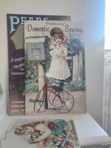 Domestic-Sewing-Machine-Co.-Advertising-Sign-with-Bicycle-and-Mailbox