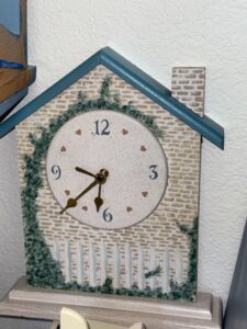 Hand-Painted-Cottage-Shaped-Mantel-Clock
