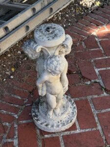 Vintage-Cast-Concrete-Cherub-Pedestal-Garden-Statue