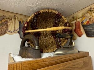 Antique-Cast-Iron-Clothes-Iron-and-Electric-Iron-Set