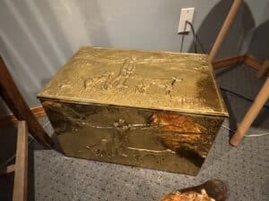Embossed-Brass-Hunting-Scene-Coal-or-Firewood-Box