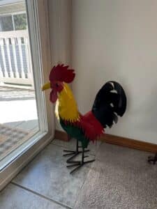 Hand-Painted-Mexican-Tin-Rooster-Sculpture