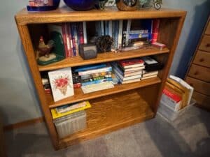 Oak-Bookcase-with-Assorted-Books