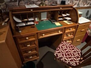 Oak-Roll-Top-Desk-with-Matching-Chair