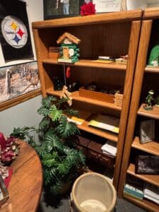 Pittsburgh-Steelers-Flag-and-Thundering-Herd-Decorative-Log-Cabin