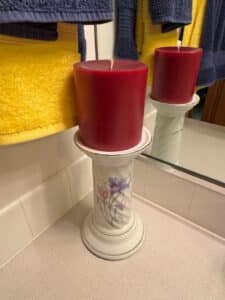 Porcelain-Pedestal-Candle-Holder-with-Floral-Motif