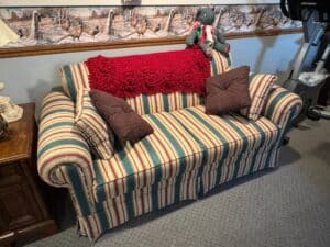Striped-Upholstered-Sofa