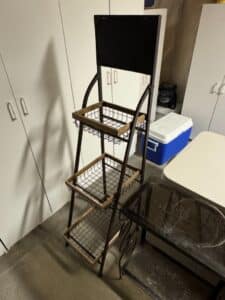 Tiered-Wire-Basket-Display-Stand-with-Chalkboard
