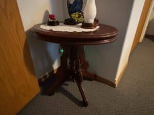 Vintage-Cherry-Pie-Crust-Pedestal-Accent-Table