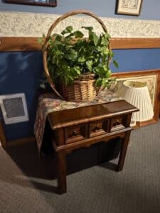 Vintage-Wooden-Side-Table-with-Three-Drawers