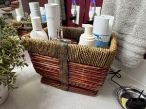 Vintage-Woven-Rattan-Basket-with-Leather-Strap-Accent