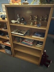Wooden-Bookshelf-with-Decorative-Items