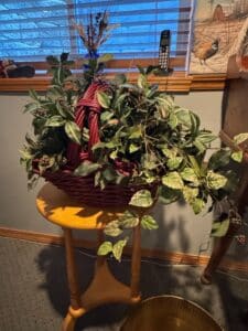 Woven-Basket-with-Faux-Greenery
