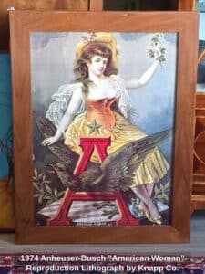 Anheuser-Busch-American-Woman-Reproduction-Lithograph-by-Knapp-Co