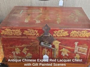 Antique-Chinese-Export-Red-Lacquer-Chest-with-Gilt-Painted-Scenes