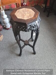 Antique-Chinese-Rosewood-Carved-Plant-Stand-with-Octagonal-Marble-Top