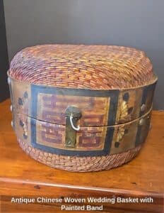Antique-Chinese-Woven-Wedding-Basket-with-Painted-Band