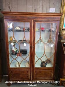 Antique-Edwardian-Inlaid-Mahogany-Display-Cabinet