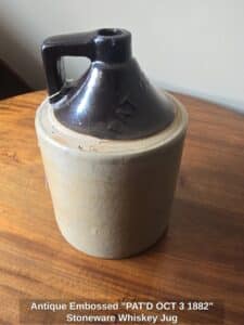 Antique-Embossed-PATD-OCT-Stoneware-Whiskey-Jug