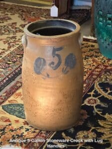 Antique-Gallon-Stoneware-Crock-with-Lug-Handles
