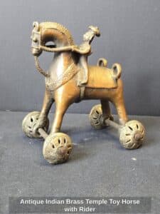 Antique-Indian-Brass-Temple-Toy-Horse-with-Rider