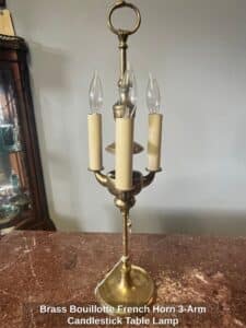 Brass-Bouillotte-French-Horn-Arm-Candlestick-Table-Lamp