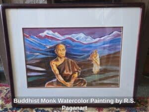 Buddhist-Monk-Watercolor-Painting-by-R.S.-Paganart