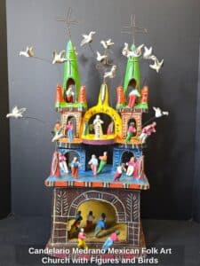 Candelario-Medrano-Mexican-Folk-Art-Church-with-Figures-and-Birds